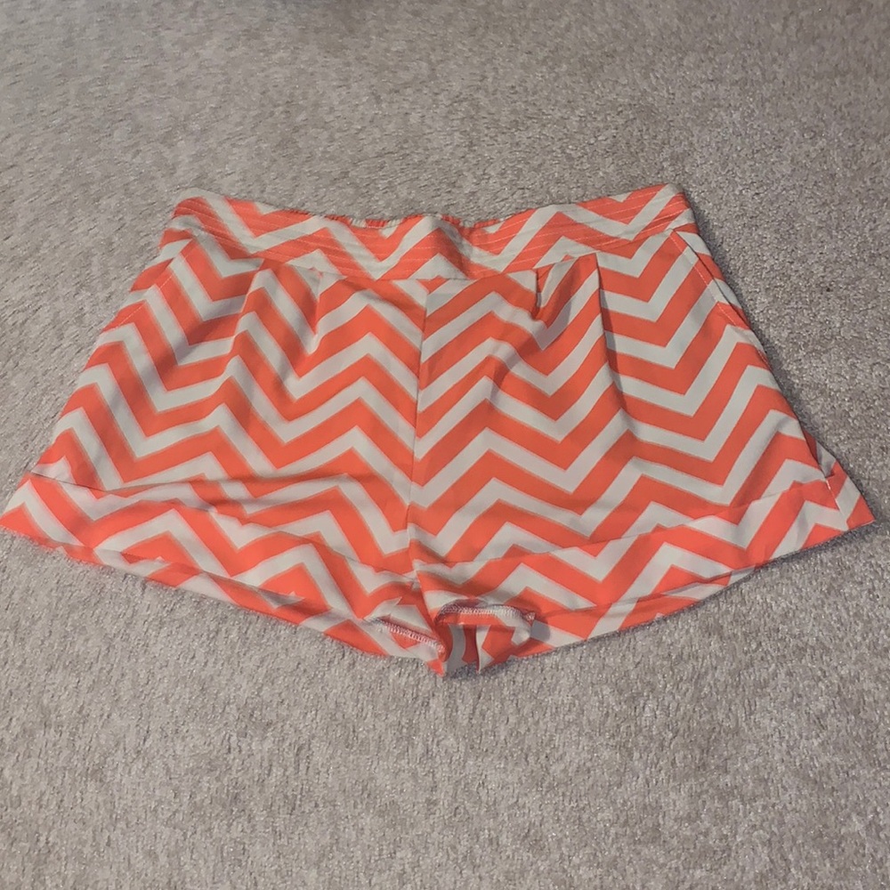 HeartSoul Orange / Pink & Cream ZigZagged Shorts